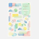 MIDORI Yuru Log Sticker Collage Watercolor Motif x 2