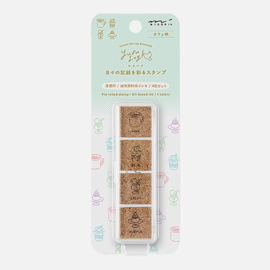 MIDORI Yuru Log Paintable Pre-inked Stamp Cafe