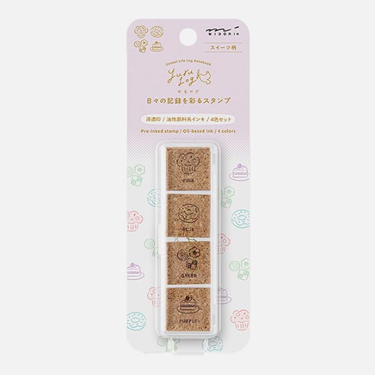 MIDORI Yuru Log Paintable Pre-inked Stamp Sweet