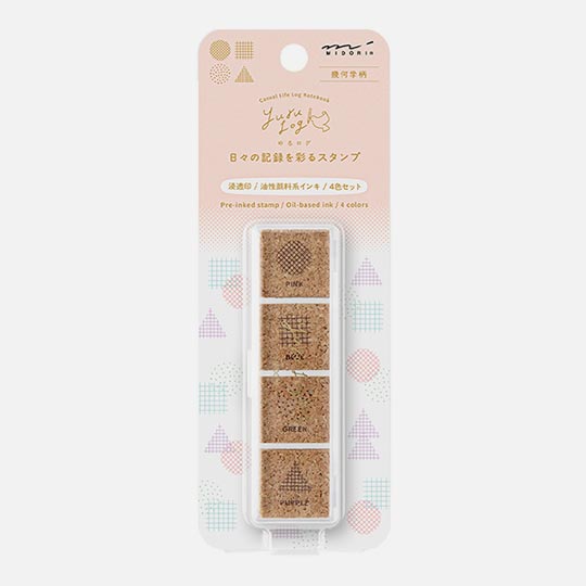 MIDORI Yuru Log Paintable Pre-inked Stamp Geometry