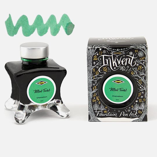 DIAMINE Inkvent Black Chameleon Fountain Pen Ink 50ml Mint Twist