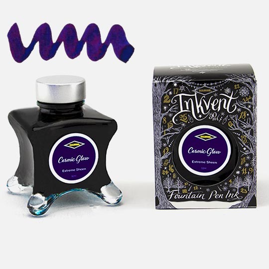 DIAMINE Inkvent Black Extreme Sheen Fountain Pen Ink 50ml Cosmic Glow