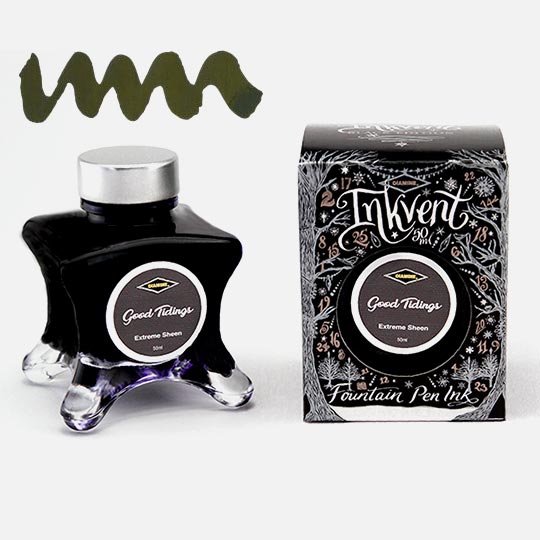 DIAMINE Inkvent Black Extreme Sheen Fountain Pen Ink 50ml Good Tidings