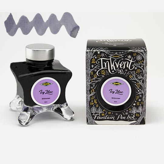 DIAMINE Inkvent Black Shimmer Fountain Pen Ink 50ml Icy Lilac