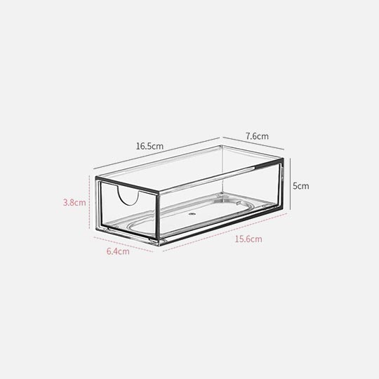 OVJ 4665 Modular Acrylic Storage Drawer (S) 5cm x 7.6cm x 16.5cm