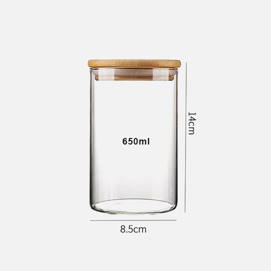 OVJ Glass Cylinder Container 650ml 8.5cm x 14.5cm