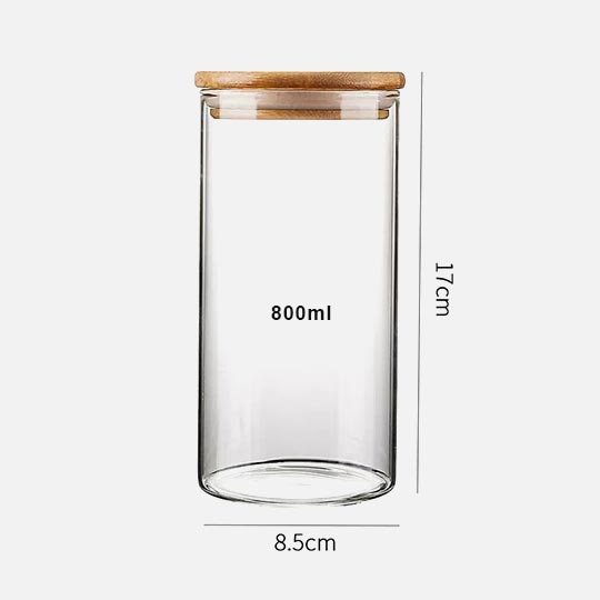 OVJ Glass Cylinder Container 800ml 8.5cm x 17.5cm