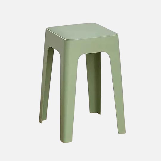OVJ Stackable Plastic Square Stool Khaki Green