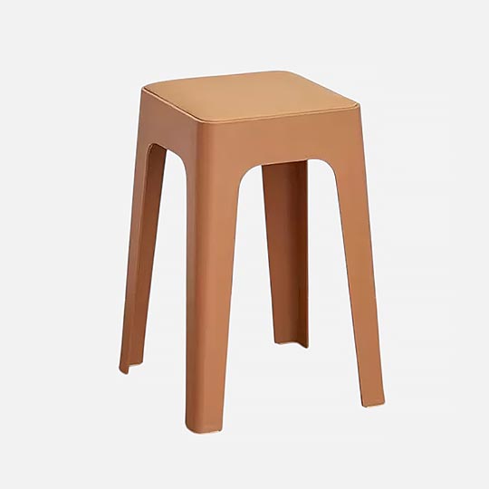OVJ Stackable Plastic Square Stool Earth Brown