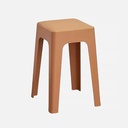 OVJ Stackable Plastic Square Stool Earth Brown