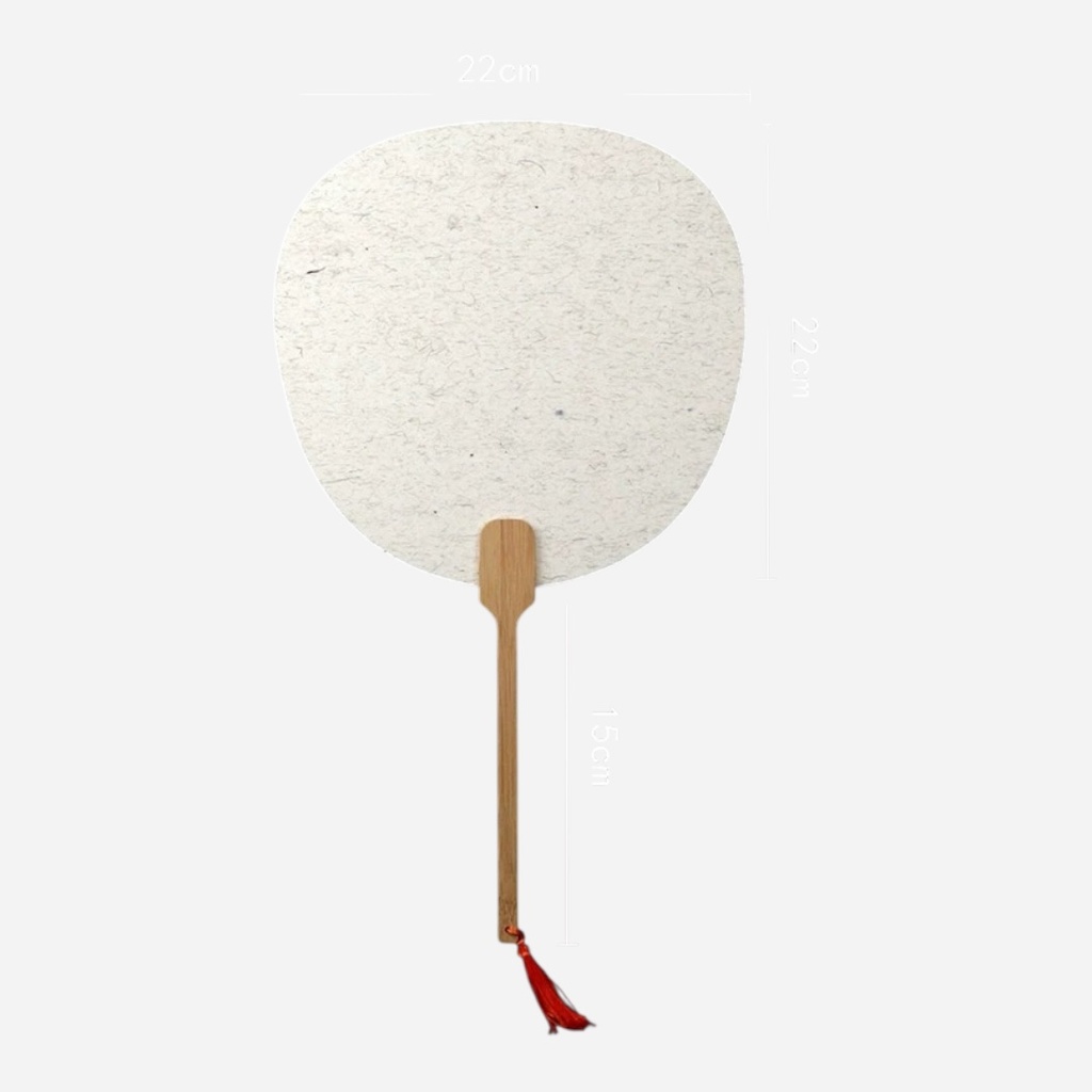 OVJ Chinese Calligraphy Paper Fan Balloon Shape 38cm