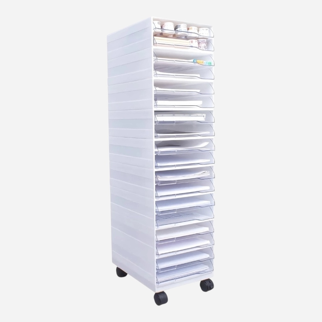 OVJ Mobile Storage Cart 18-Tier A4 Papers