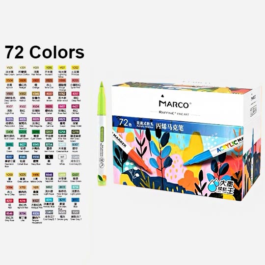 MARCO Raffine Acrylic Paint Brush Marker Set x 72