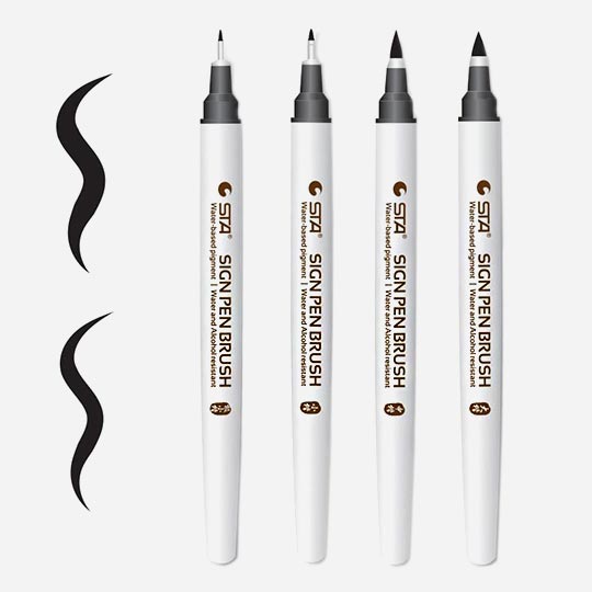 OVJ Water-Resistant Brush Pen Set x 4