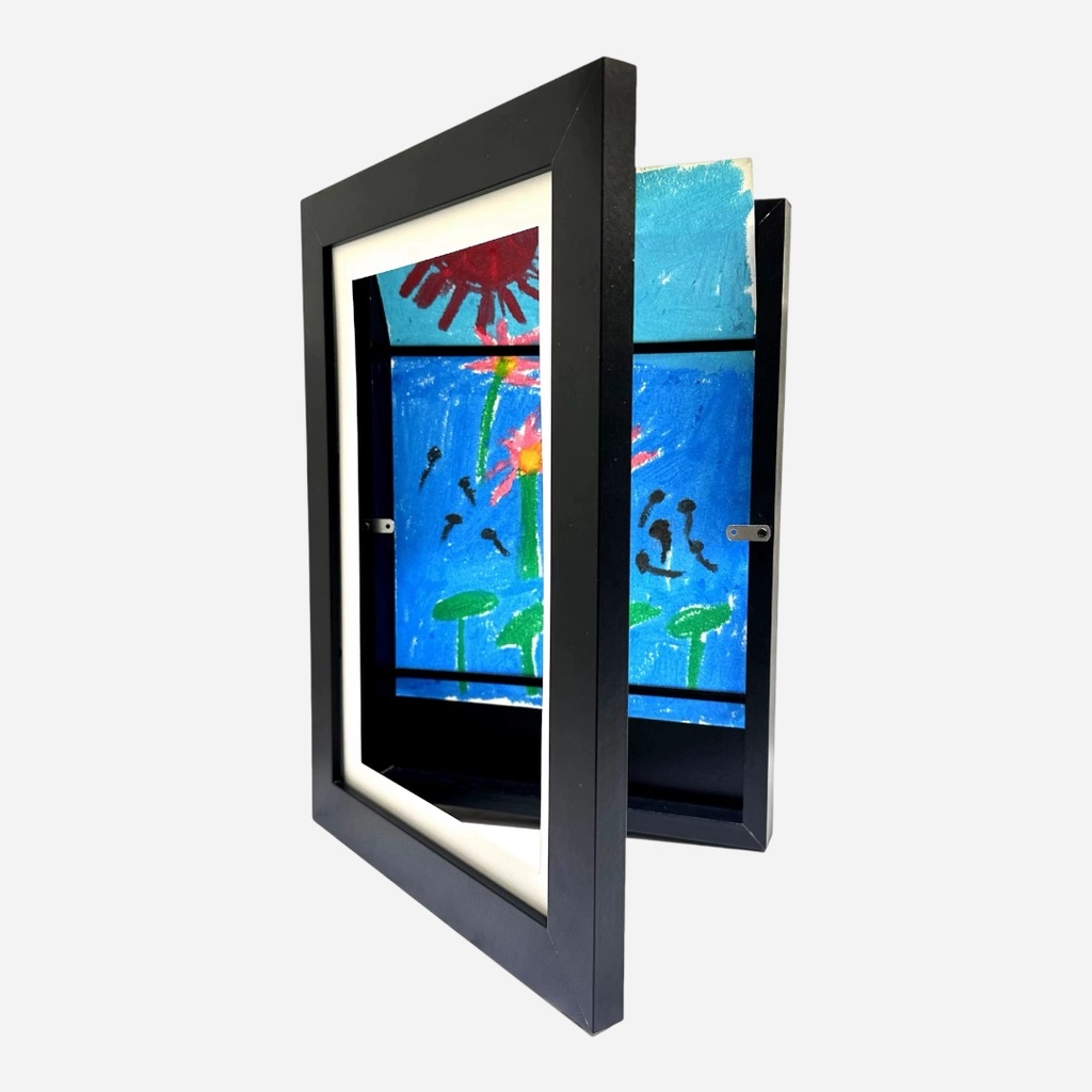 OVJ Wooden Magnetic Flip Picture Frame A4 Black