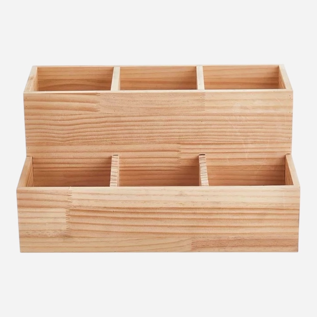 OVJ Workstation Pine Paint Bottle Organiser