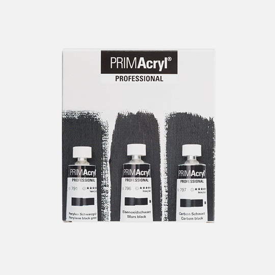 SCHMINCKE Primacryl Professional Acrylic Black 35ml Set x 3