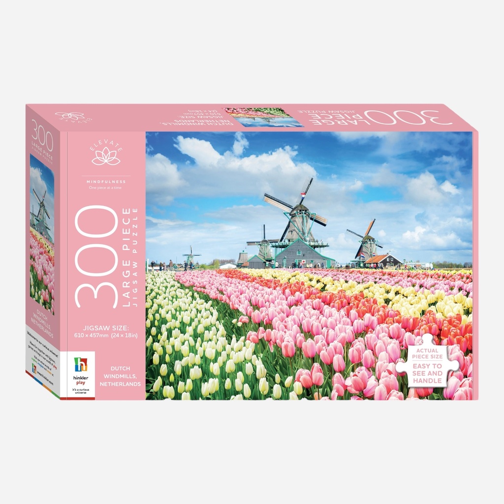 HINKLER Elevate Jigsaw Puzzle 300 Pieces - Windmills, Netherlands