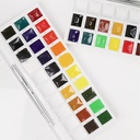 SHINHAN Premium Watercolor 1/2 Pan Set x 24 (Free Travel Brush Included)