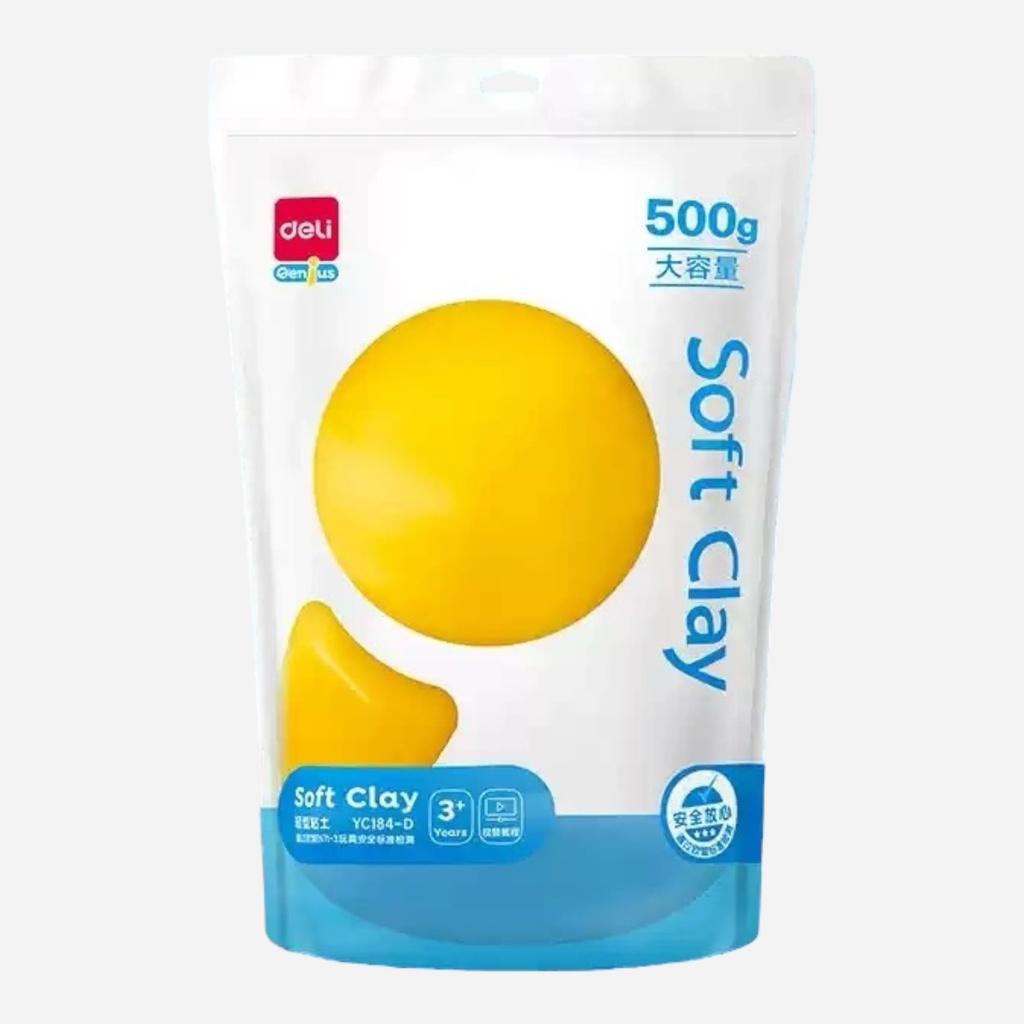 DELI Air Dry Soft Clay 500g Yellow