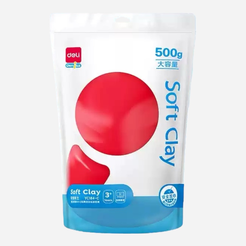 DELI Air Dry Soft Clay 500g Red