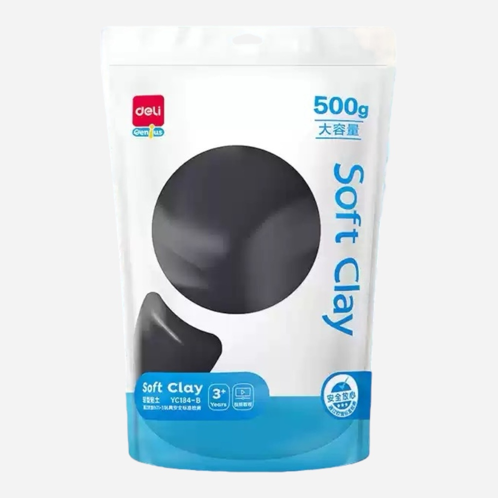 DELI Air Dry Soft Clay 500g Black