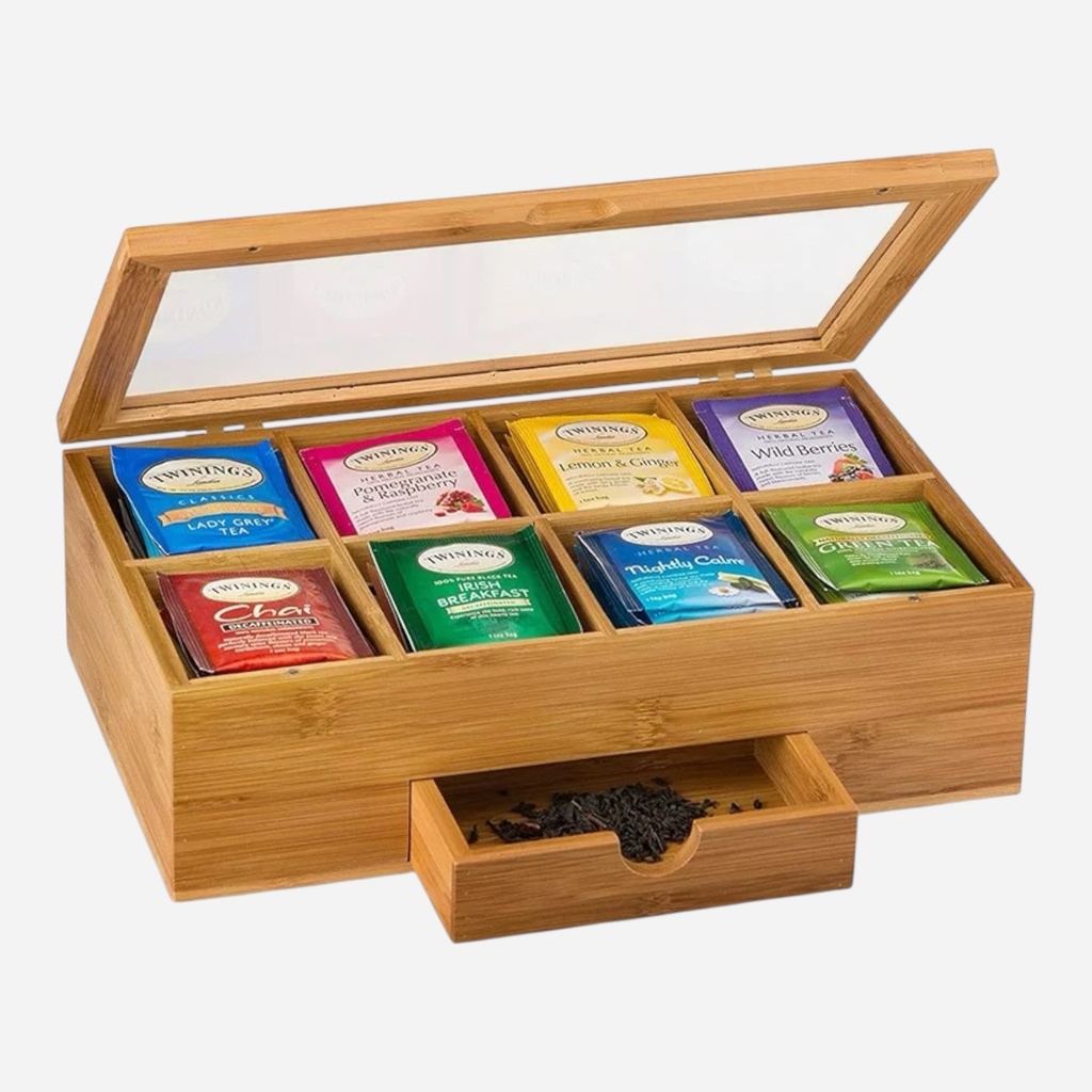 OVJ Bamboo Tea Organiser 5cm x 30cm x 30cm