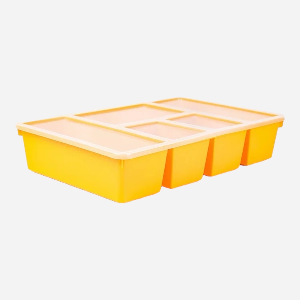 OVJ Plastic Tray Organiser With Cover Yellow