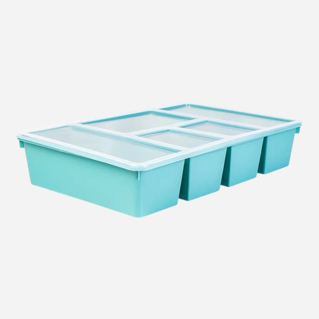 OVJ Plastic Tray Organiser With Cover Mint Green