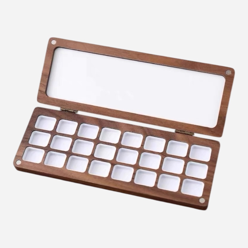 OVJ Walnut Folding Box Palette 24-Pan