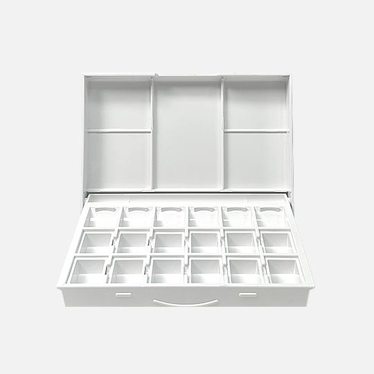 SHINHAN Watercolor Empty Palette Box For 12 1/2 Pans (Pans Not Included)