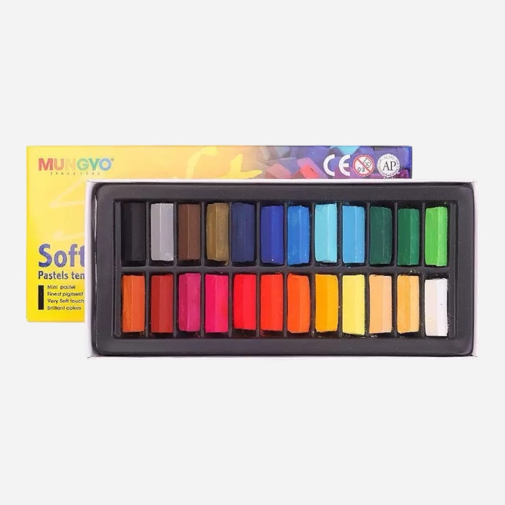 MUNGYO Soft Pastel 1/2 Stick Set x 24