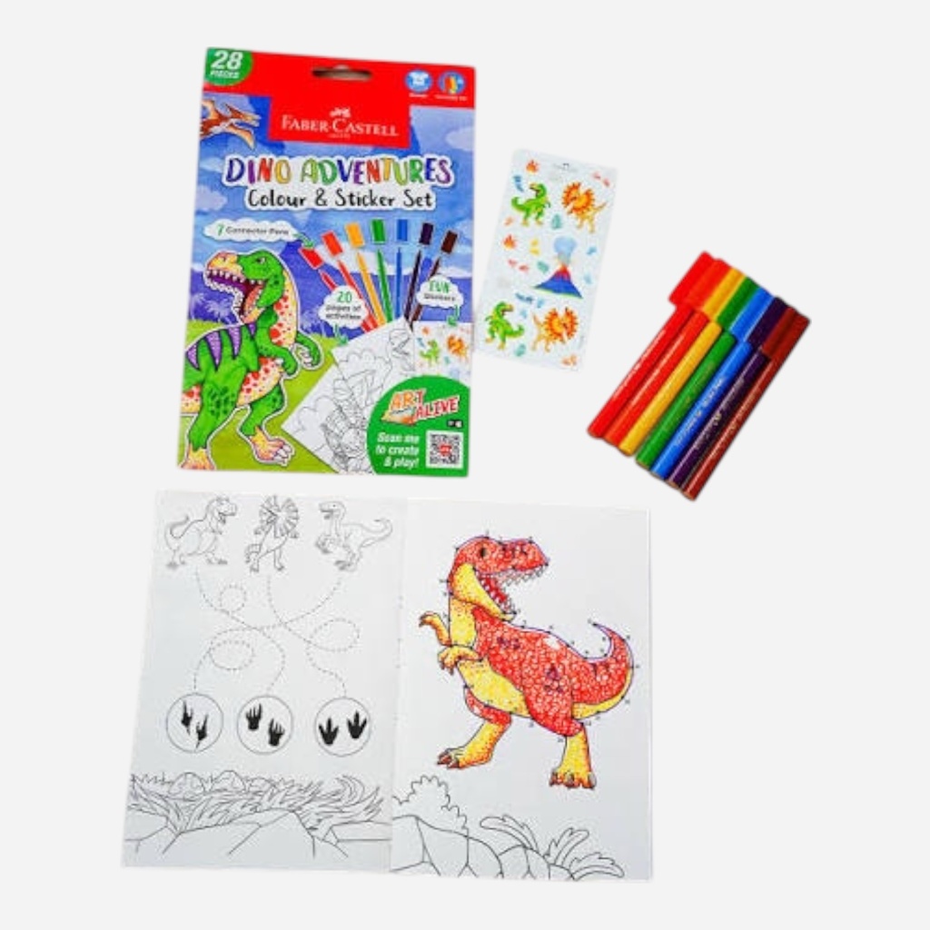 FABER-CASTELL Dino Adventures Colour & Sticker Set