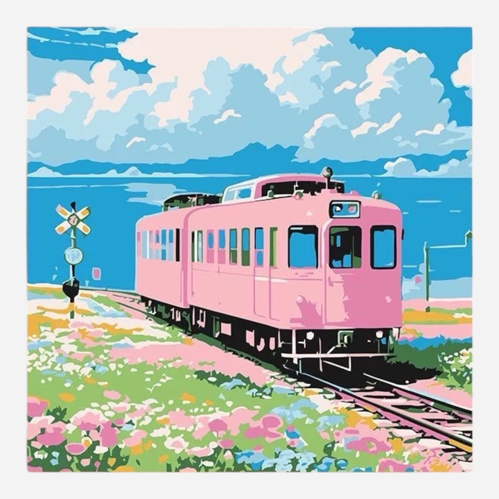 OVJ Paint By Numbers Kit 20cm x 20cm Tram Ride Summer