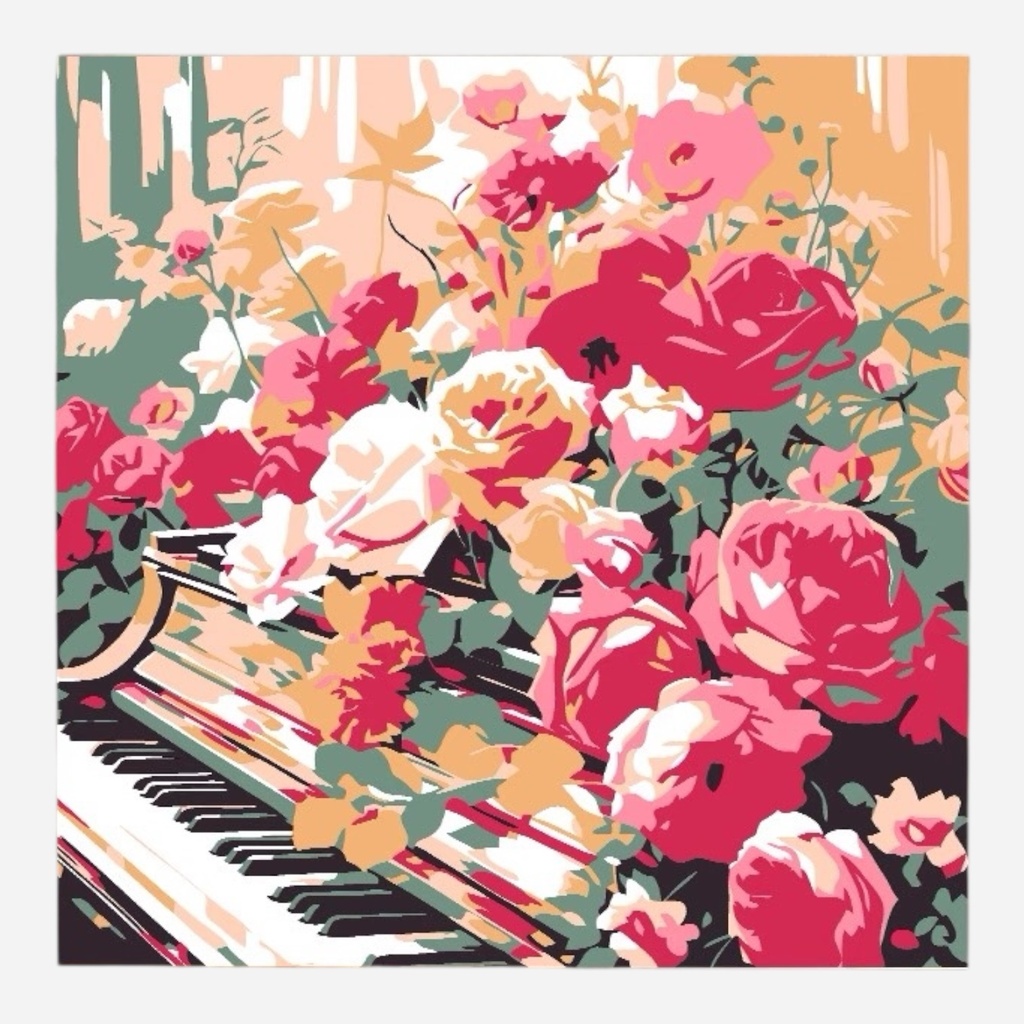 OVJ Paint By Numbers Kit 20cm x 20cm Life Is Piano & Roses