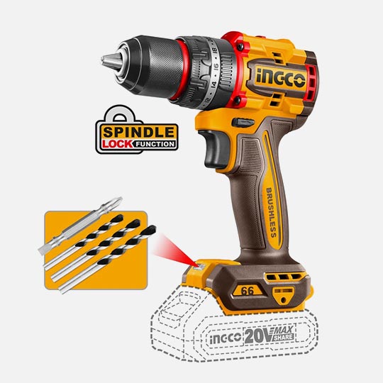 INGCO Compact Brushless Cordless Impact Drill (Battery & Charger Not Included)