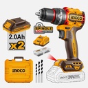 INGCO Compact Brushless Cordless Impact Drill Set