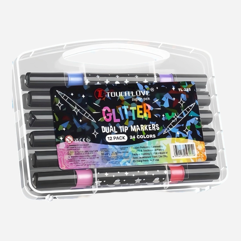 OVJ Acrylic Twin Marker 24-Color Glitter Set x 12