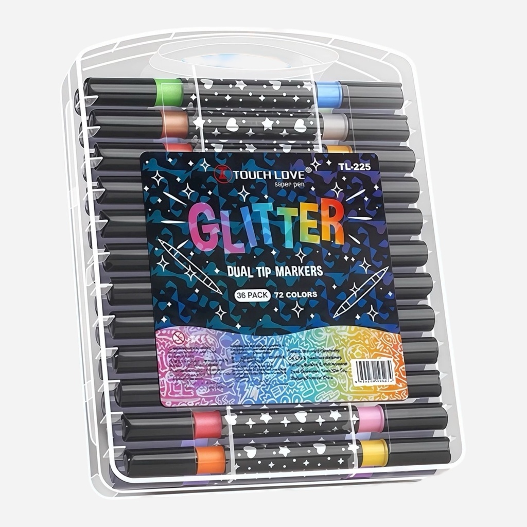 OVJ Acrylic Twin Marker 72-Color Glitter Set x 36