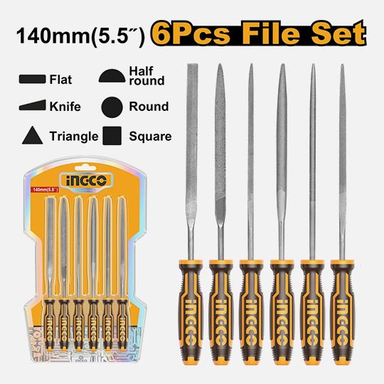 INGCO Steel Needle File 14cm Set x 6