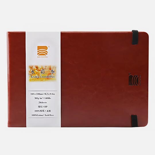 BAOHONG Academy 100% Cotton Watercolor Paper Book 300gsm Hot Press 16cm x 24cm x 24