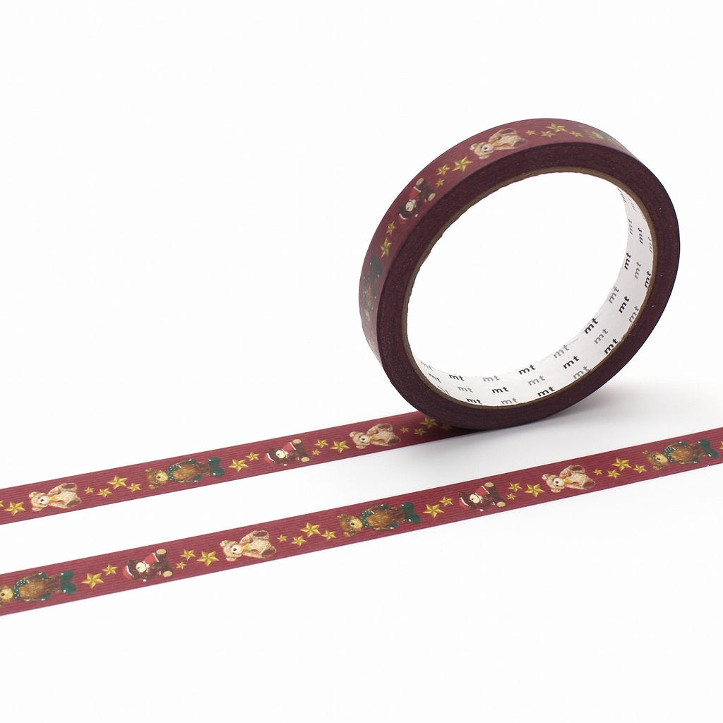 MT Large Core Washi Tape 15mm x 25m Christmas Teddy Bear