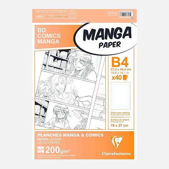 CLAIREFONTAINE Plances Layout Manga Paper 200gsm Basic Frame B4 x 40