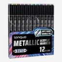 LANGUO Acrylic Brush Marker Metallic Set x 12