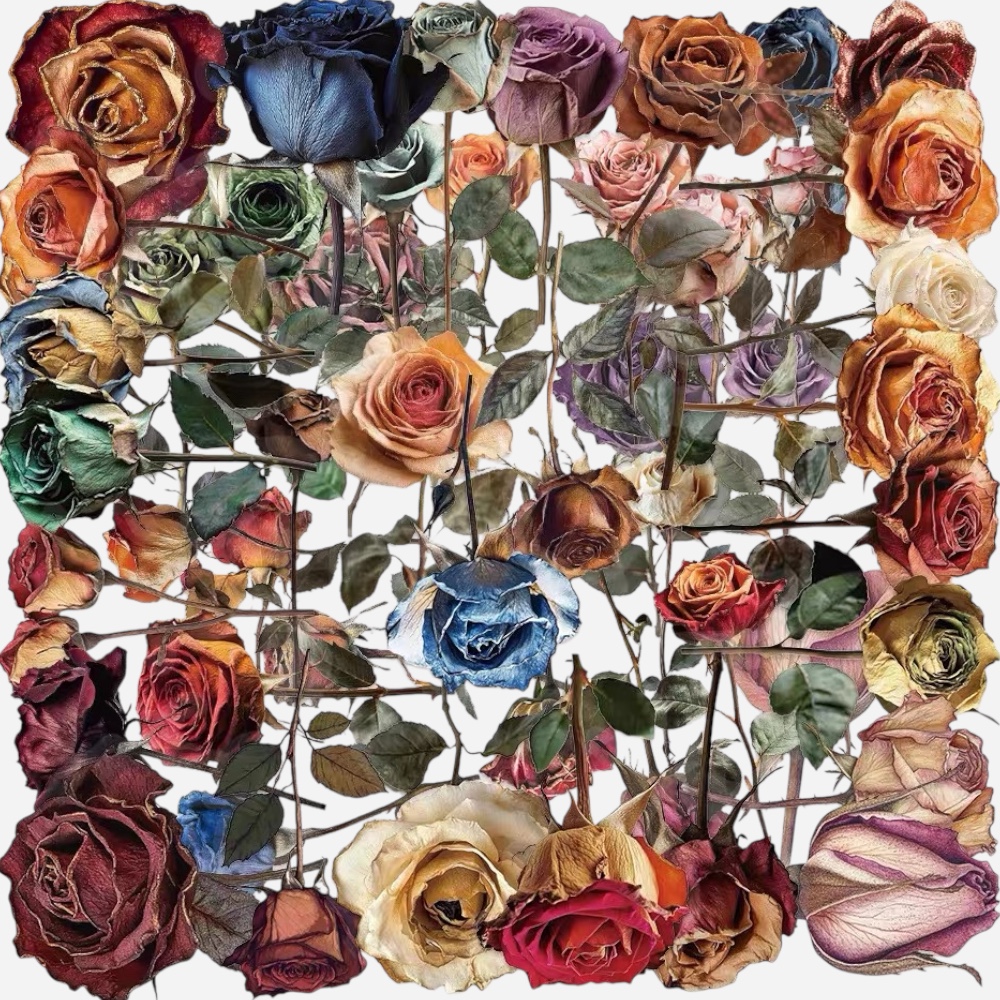 OVJ Waterproof Sticker Dried Roses x 50