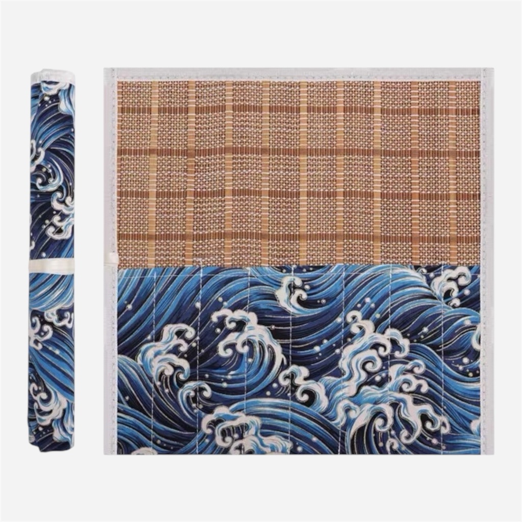 OVJ Bamboo Brush Roll For Long Brush Blue