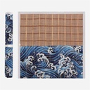 OVJ Bamboo Brush Roll For Long Brush Blue