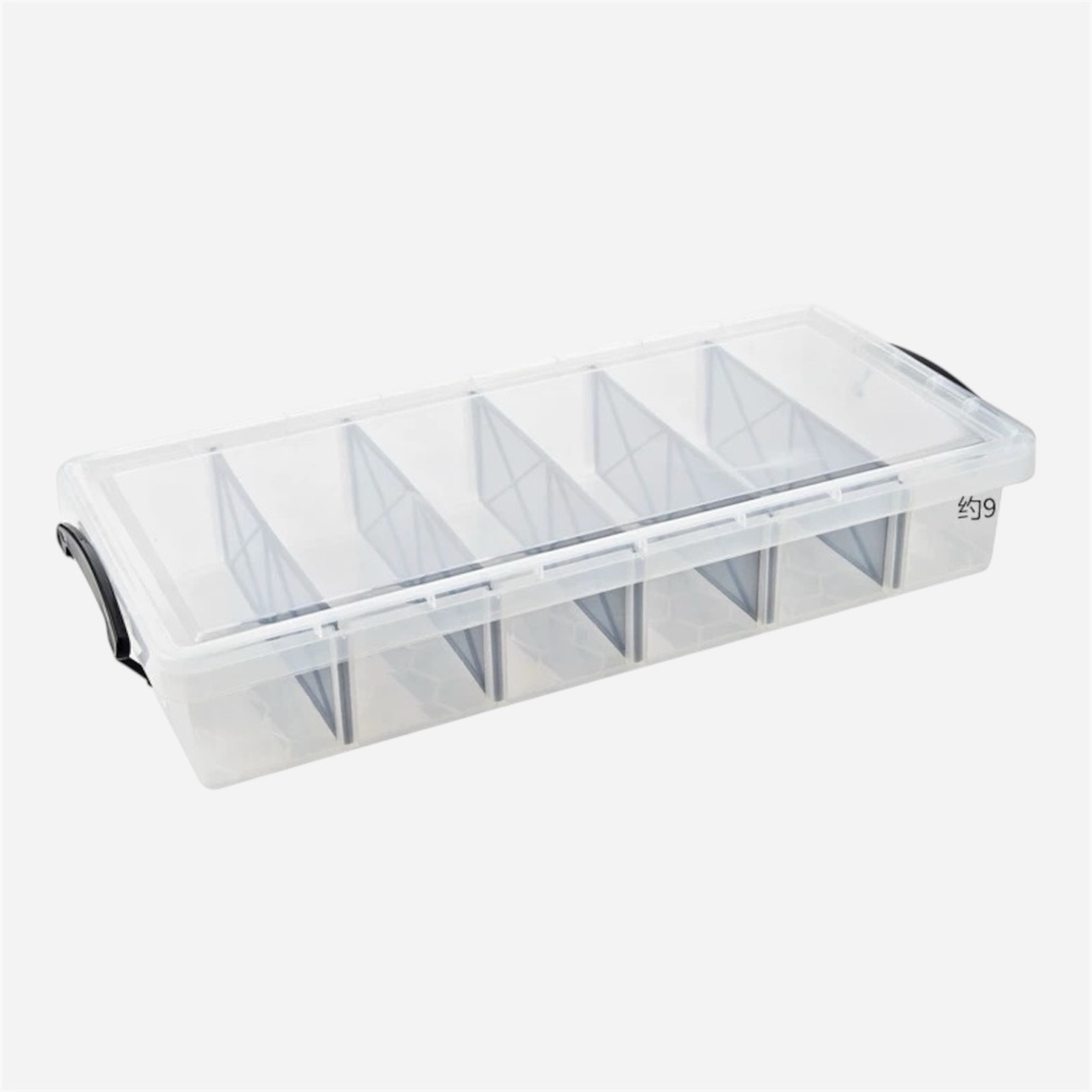OVJ Plastic Storage Box Organiser 6-Compartment 56cm x 24cm x 10cm