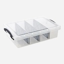 OVJ Plastic Storage Box Organiser 4-Compartment 38cm x 24cm x 10cm