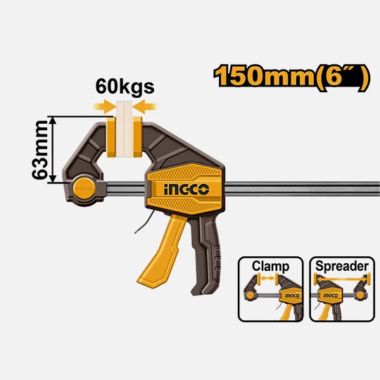 INGCO Quick Grip Bar Clamp 15cm